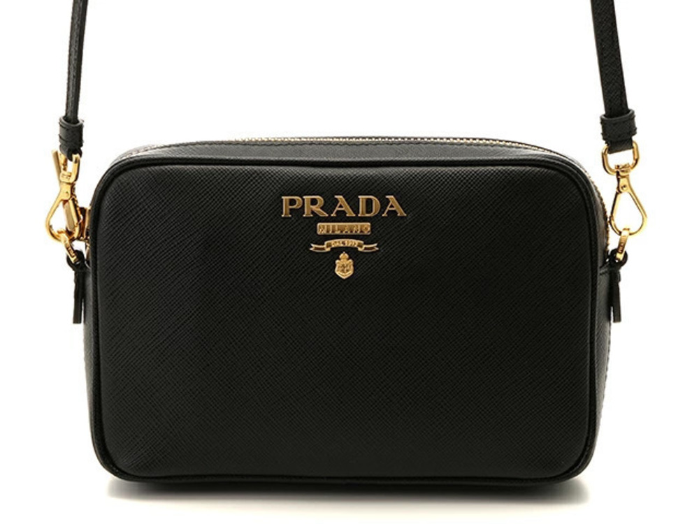 Prada shoulder bag black Saffiano leather